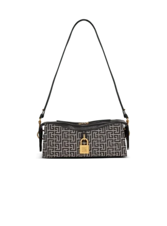 Pulse Schultertasche aus Monogramm-Jacquard und Kalbsleder