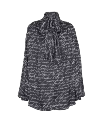 Pussy-Bow-Bluse mit „Love Letter“-Print