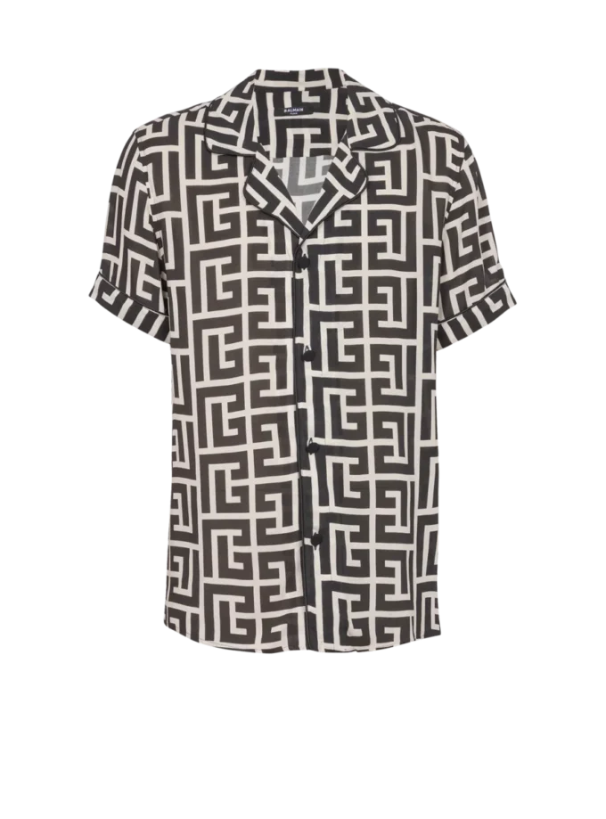 Pyjamahemd mit Monogramm-Print Pyjamahemd mit Monogramm-Print