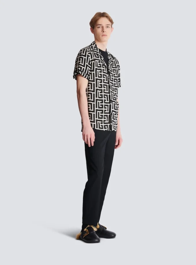 Pyjamahemd mit Monogramm-Print Pyjamahemd mit Monogramm-Print