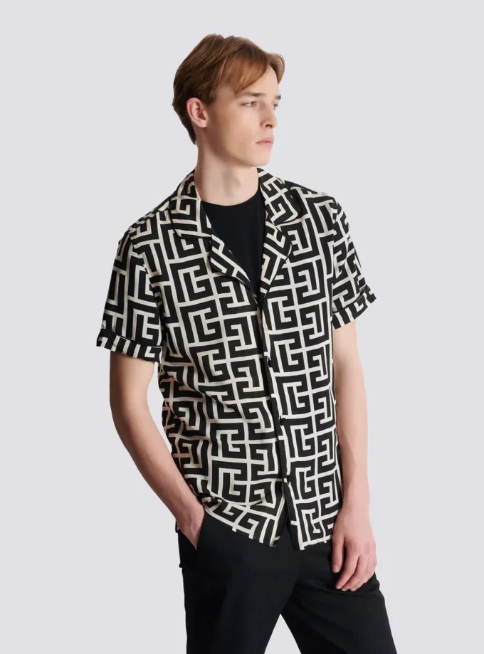 Pyjamahemd mit Monogramm-Print Pyjamahemd mit Monogramm-Print
