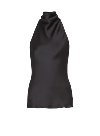 Rückenfreies Oberteil aus Crêpe-Satin