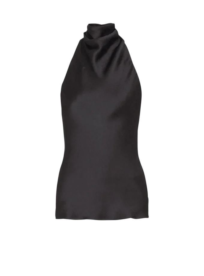 Rückenfreies Oberteil aus Crêpe-Satin