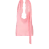 Rückenfreies Satin-Oberteil mit Fransen