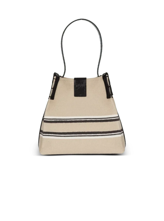 Release Beuteltasche aus Canvas und Kalbsleder Release Beuteltasche aus Canvas und Kalbsleder