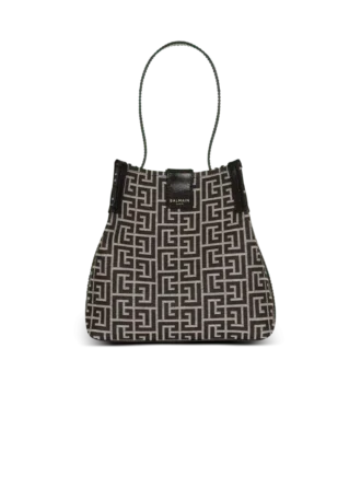Release Beuteltasche aus Jacquard und Kalbsleder