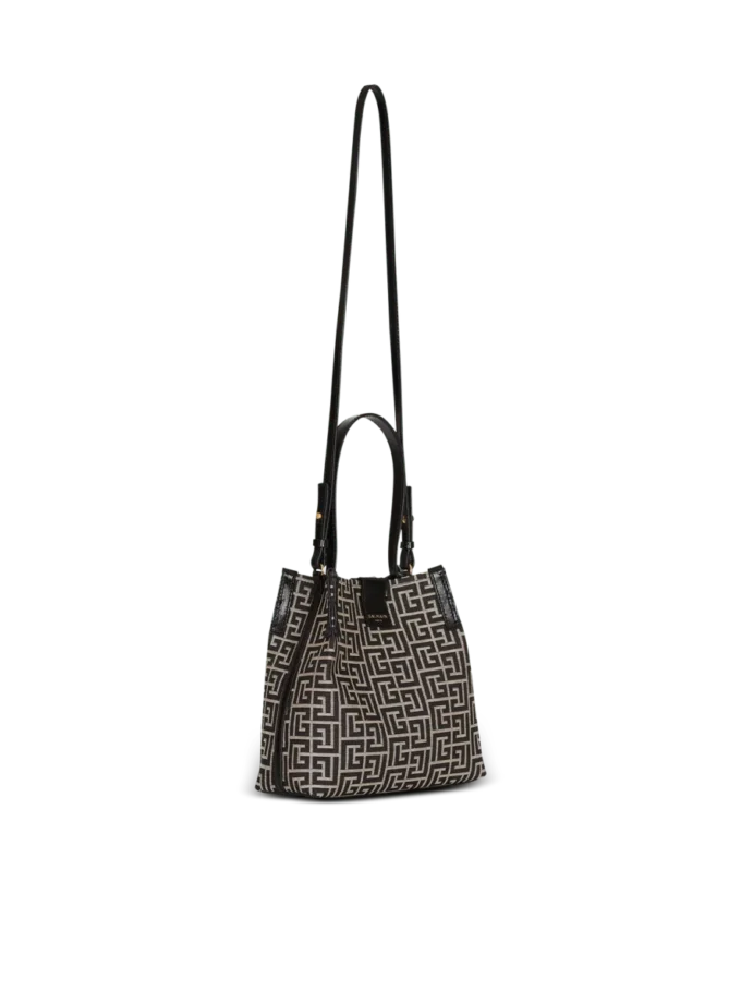 Release Beuteltasche aus Jacquard und Kalbsleder Release Beuteltasche aus Jacquard und Kalbsleder