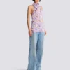 Ärmelloses Oberteil mit Poppy Flower-Print Ärmelloses Oberteil mit Poppy Flower-Print