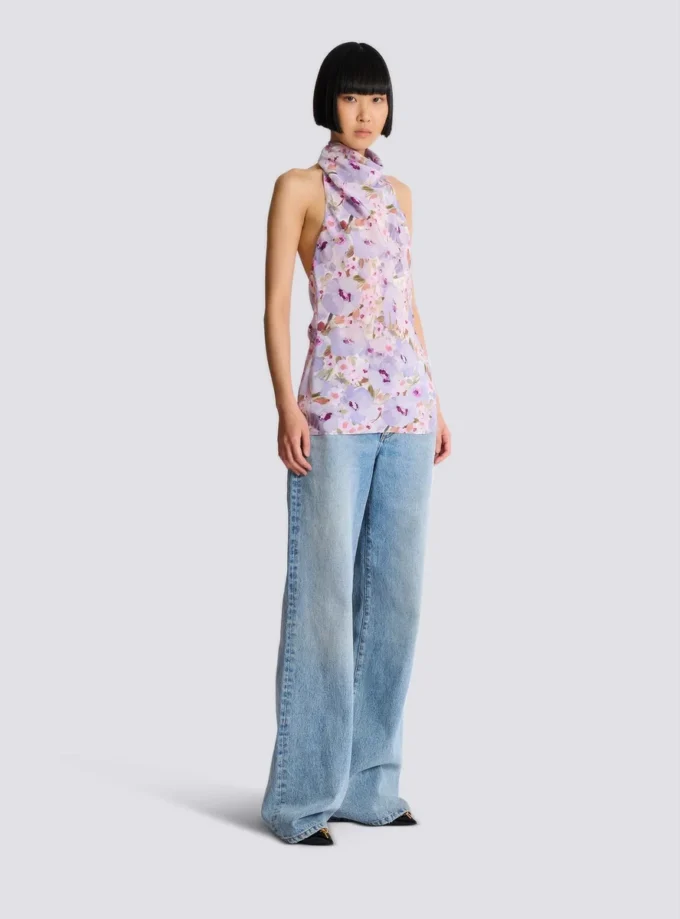 Ärmelloses Oberteil mit Poppy Flower-Print Ärmelloses Oberteil mit Poppy Flower-Print