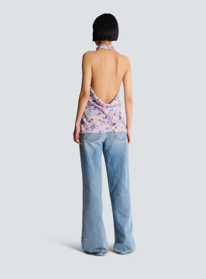 Ärmelloses Oberteil mit Poppy Flower-Print Ärmelloses Oberteil mit Poppy Flower-Print