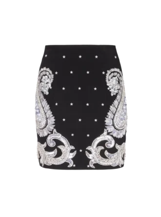 Rock mit Paisley- und Sternenstickerei