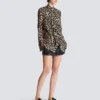 Rüschenbluse mit Leopardenmuster Rüschenbluse mit Leopardenmuster