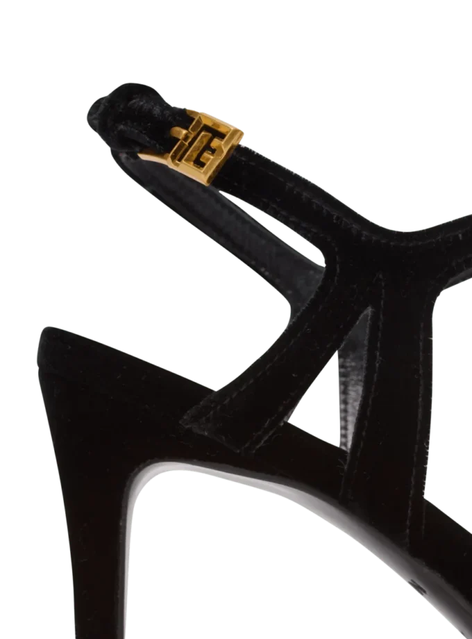 Samt-Plateausandalen Sync