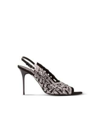 Sandalen aus Wildleder mit Fransen und Strasssteinen