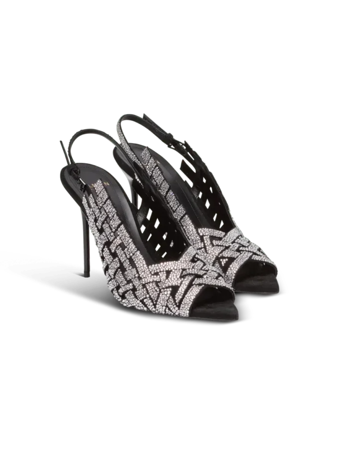 Sandalen aus Wildleder mit Fransen und Strasssteinen