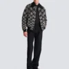 Satin-Bomberjacke mit Kristallstickerei Satin-Bomberjacke mit Kristallstickerei