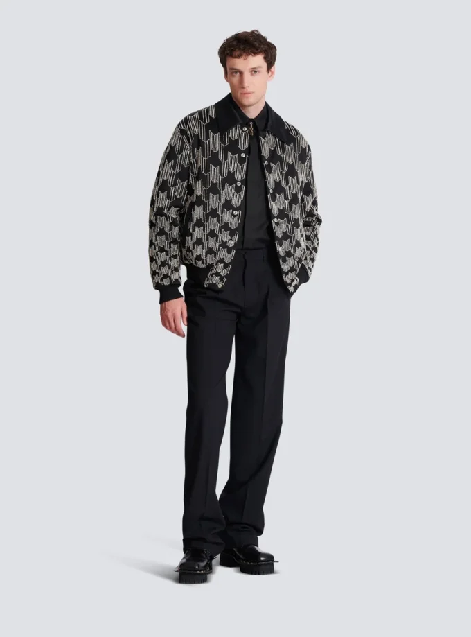Satin-Bomberjacke mit Kristallstickerei Satin-Bomberjacke mit Kristallstickerei