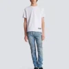 Schmal geschnittene Bikerhose aus Denim Schmal geschnittene Bikerhose aus Denim