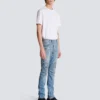 Schmal geschnittene Bikerhose aus Denim Schmal geschnittene Bikerhose aus Denim