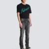Schmal geschnittene Bikerhose aus Denim Schmal geschnittene Bikerhose aus Denim