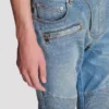 Schmal geschnittene Bikerhose aus Denim Schmal geschnittene Bikerhose aus Denim