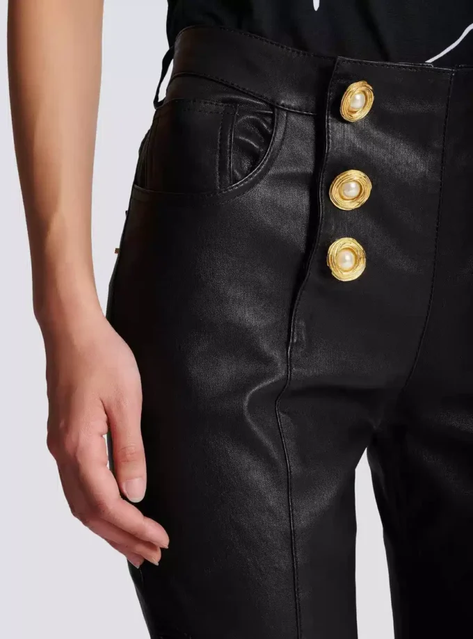 Schmal geschnittene Bikerhose aus Lammleder Schmal geschnittene Bikerhose aus Lammleder
