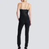 Schmal geschnittene Hose mit Reißverschluss aus Grain de Poudre Schmal geschnittene Hose mit Reißverschluss aus Grain de Poudre