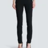 Schmal geschnittene Hose mit Reißverschluss aus Grain de Poudre Schmal geschnittene Hose mit Reißverschluss aus Grain de Poudre