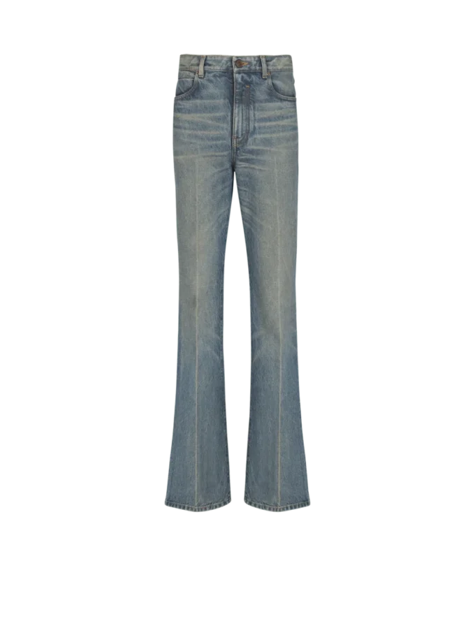 Schmale Jeans mit geradem Bein aus Vintage-Denim Schmale Jeans mit geradem Bein aus Vintage-Denim