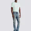 Schmale Jeans mit geradem Bein aus Vintage-Denim Schmale Jeans mit geradem Bein aus Vintage-Denim