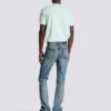 Schmale Jeans mit geradem Bein aus Vintage-Denim Schmale Jeans mit geradem Bein aus Vintage-Denim