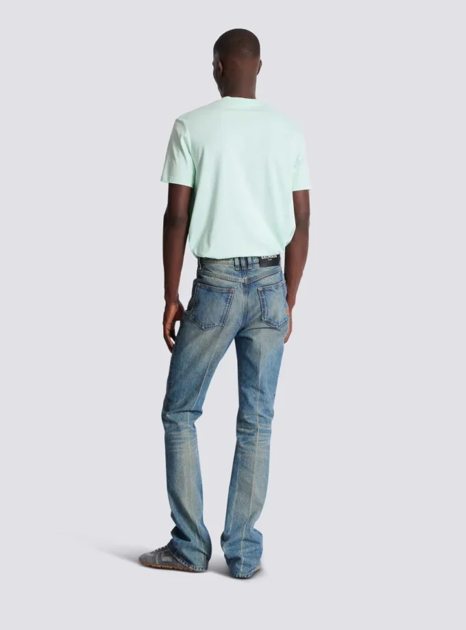 Schmale Jeans mit geradem Bein aus Vintage-Denim Schmale Jeans mit geradem Bein aus Vintage-Denim