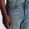 Schmale Jeans mit geradem Bein aus Vintage-Denim Schmale Jeans mit geradem Bein aus Vintage-Denim
