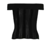 Schulterfreies Glitzer-Strickoberteil