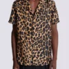 Seidenpyjamahemd mit Leopardenmuster Seidenpyjamahemd mit Leopardenmuster