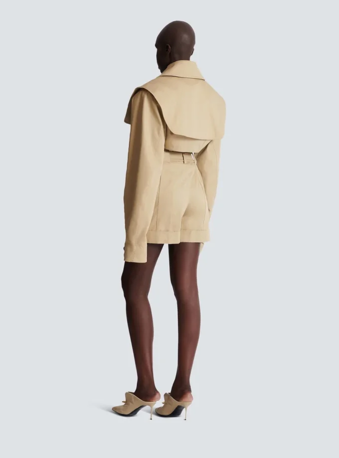 Shorts aus Baumwollgabardine mit Gürtel Shorts aus Baumwollgabardine mit Gürtel
