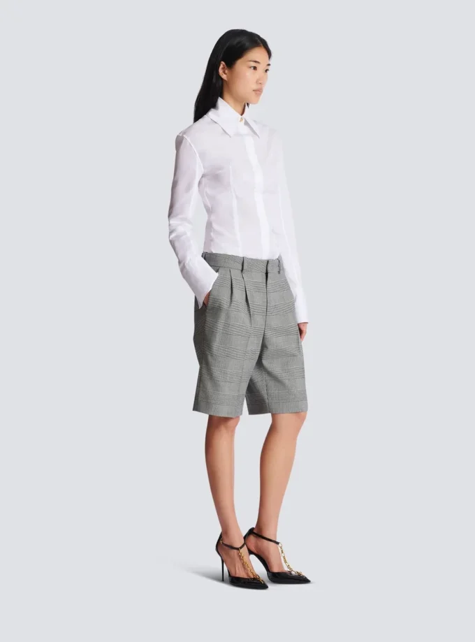 Shorts mit Abnähern und Prince-of-Wales-Karomuster Shorts mit Abnähern und Prince-of-Wales-Karomuster