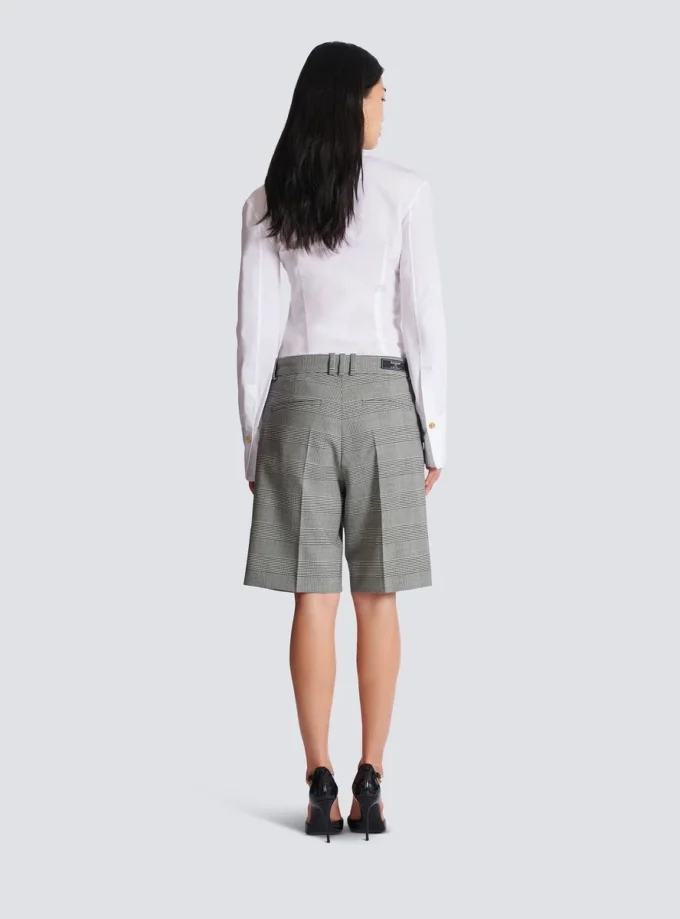 Shorts mit Abnähern und Prince-of-Wales-Karomuster Shorts mit Abnähern und Prince-of-Wales-Karomuster