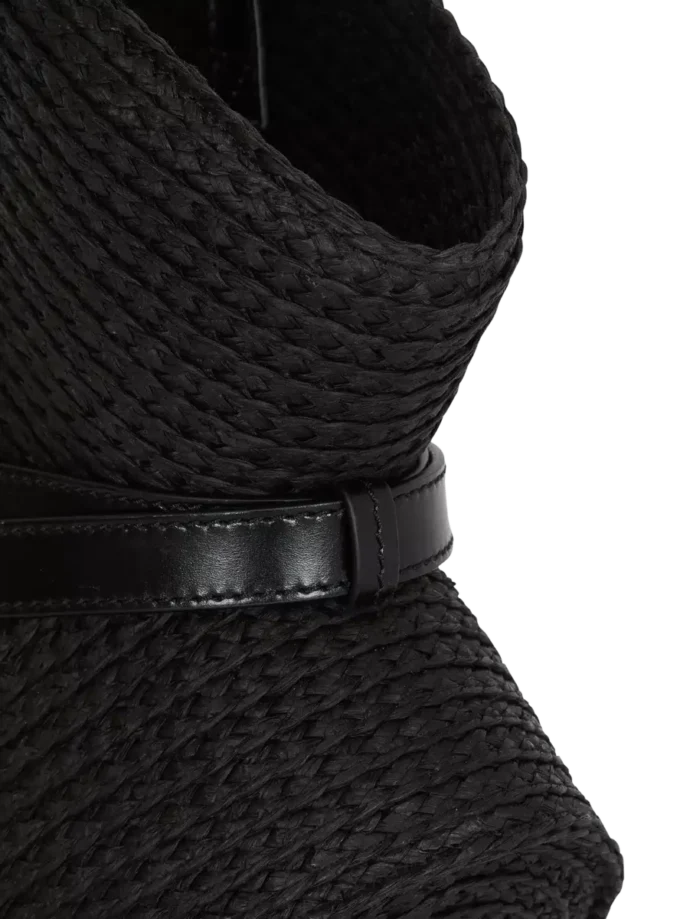 Shuffle Medium Tasche aus Kalbsleder und Raffia Shuffle Medium Tasche aus Kalbsleder und Raffia