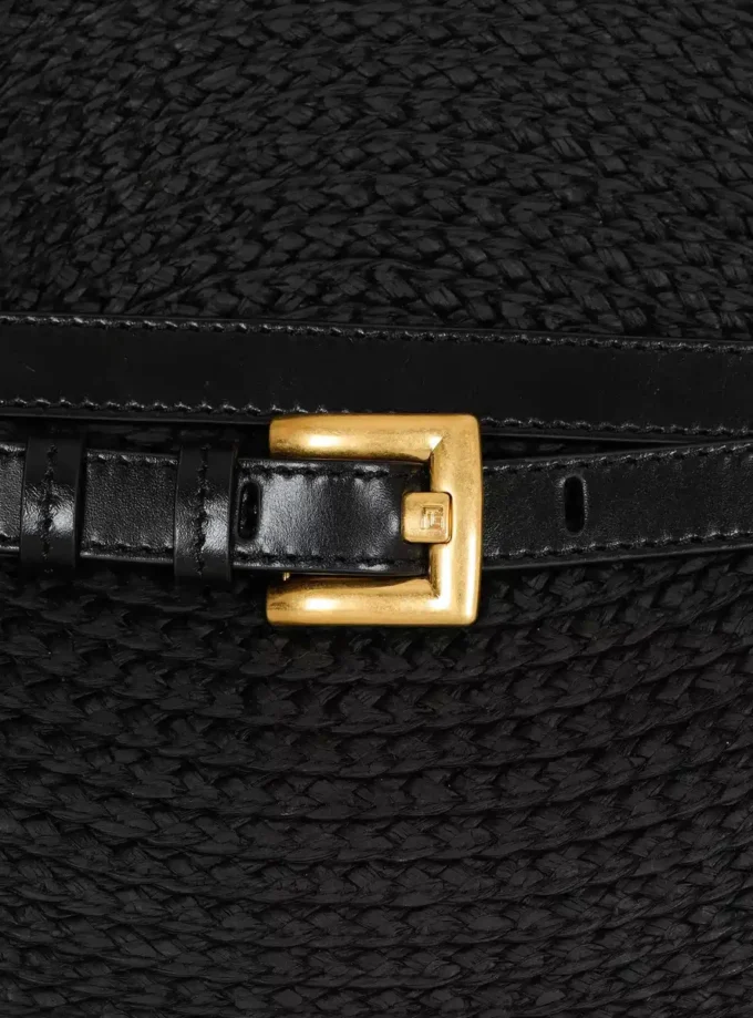 Shuffle Medium Tasche aus Kalbsleder und Raffia Shuffle Medium Tasche aus Kalbsleder und Raffia