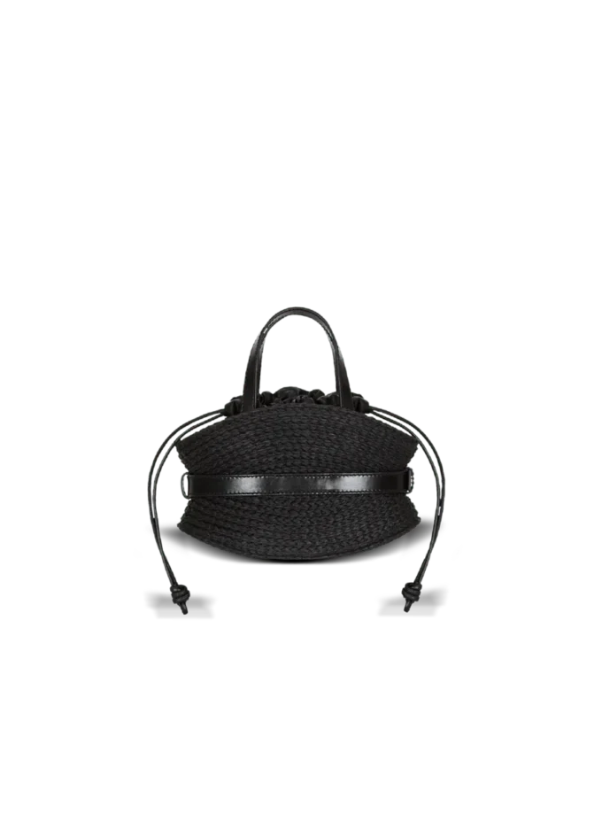 Shuffle Mini-Tasche aus Kalbsleder und Raffia Shuffle Mini-Tasche aus Kalbsleder und Raffia