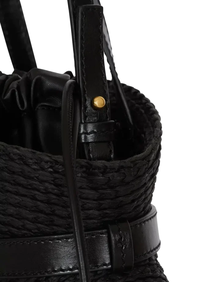 Shuffle Mini-Tasche aus Kalbsleder und Raffia Shuffle Mini-Tasche aus Kalbsleder und Raffia
