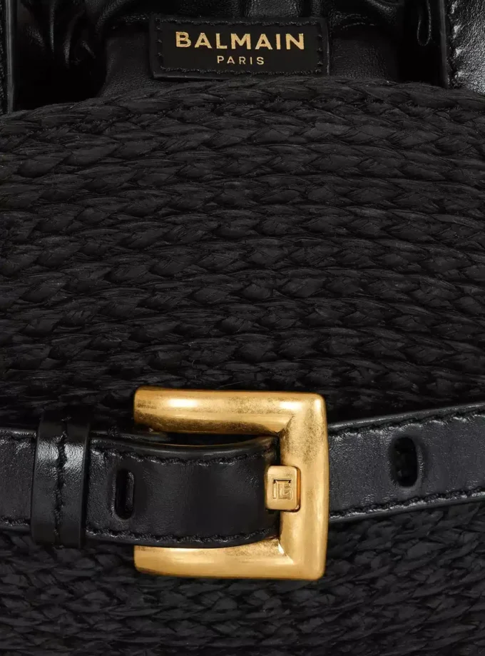 Shuffle Mini-Tasche aus Kalbsleder und Raffia Shuffle Mini-Tasche aus Kalbsleder und Raffia