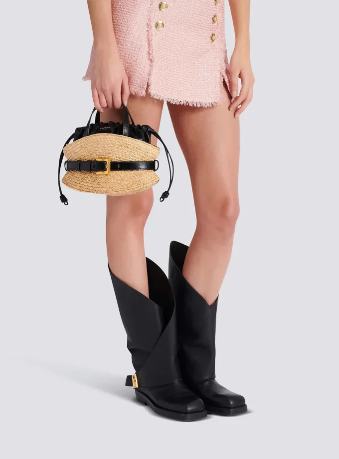 Shuffle Mini-Tasche aus Raffia Shuffle Mini-Tasche aus Raffia
