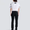 Slim-Fit-Bikerjeans aus schwarzem Denim Slim-Fit-Bikerjeans aus schwarzem Denim