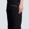 Slim-Fit-Bikerjeans aus schwarzem Denim Slim-Fit-Bikerjeans aus schwarzem Denim