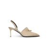 Slingbacks aus Baumwollgabardine mit Piercing