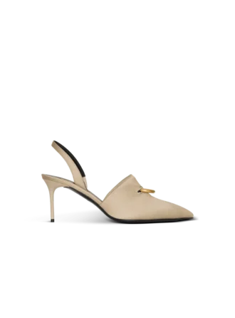 Slingbacks aus Baumwollgabardine mit Piercing