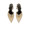 Slingbacks aus Baumwollgabardine mit Piercing