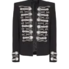 Spencerjacke aus Krepp mit gesticktem Frogging